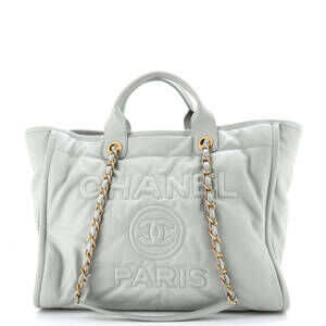 Chanel Medium Deauville NM Tote Embossed Calfskin